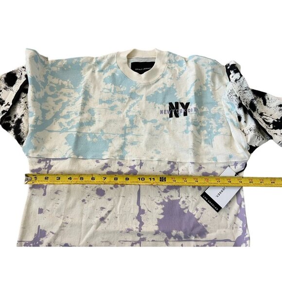 Spirit Jersey Unisex Size XS Cream New York Tie Dye CrewNeck Long Sleeve Tee NWT - Picture 8 of 10